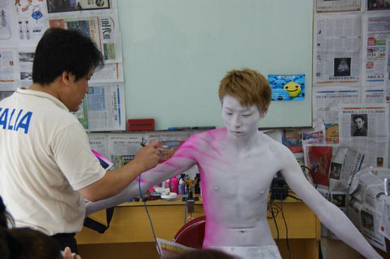 韓國教授人體彩繪特講現場